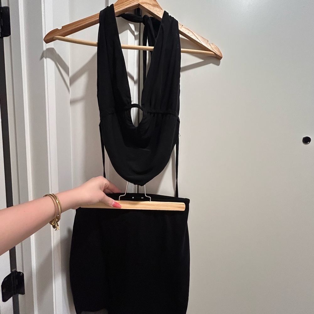Elegant Black Halter Dress